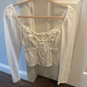 Free people long sleeve white top